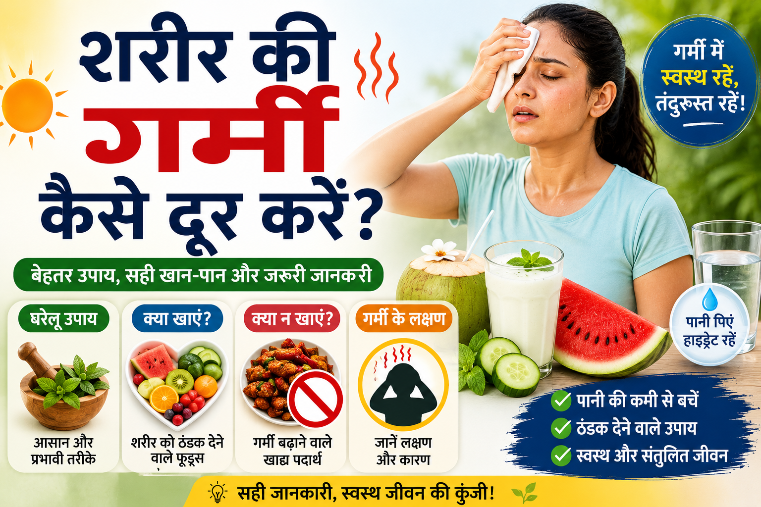 शरीर की गर्मी कैसे दूर करें? (Body Heat Reduce Tips in Hindi)